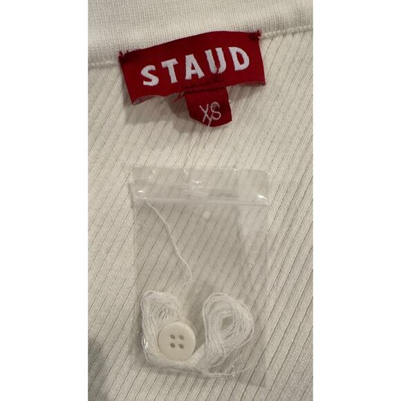 STAUD Craftsman One-Shoulder Rib Cardigan Size XS - Picture 7 of 10